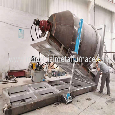 पिंड बनाने के लिए 5000KG गैस से चलने वाली रोटरी इंडस्ट्रियल एल्युमिनियम मेल्टिंग फर्नेस